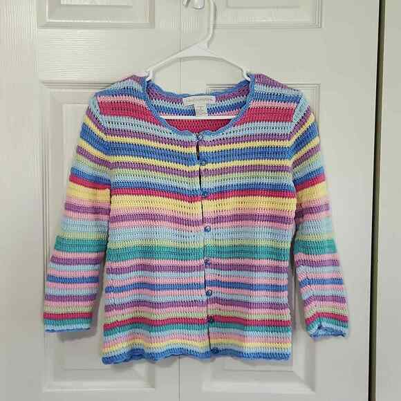 Real Comfort Multi-Colored Open Knit Button Front Cardigan Size XS Pastel - Picture 1 of 8